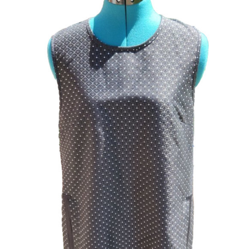 334. HUFFER Black with silver polka dots sleeveless dress |12